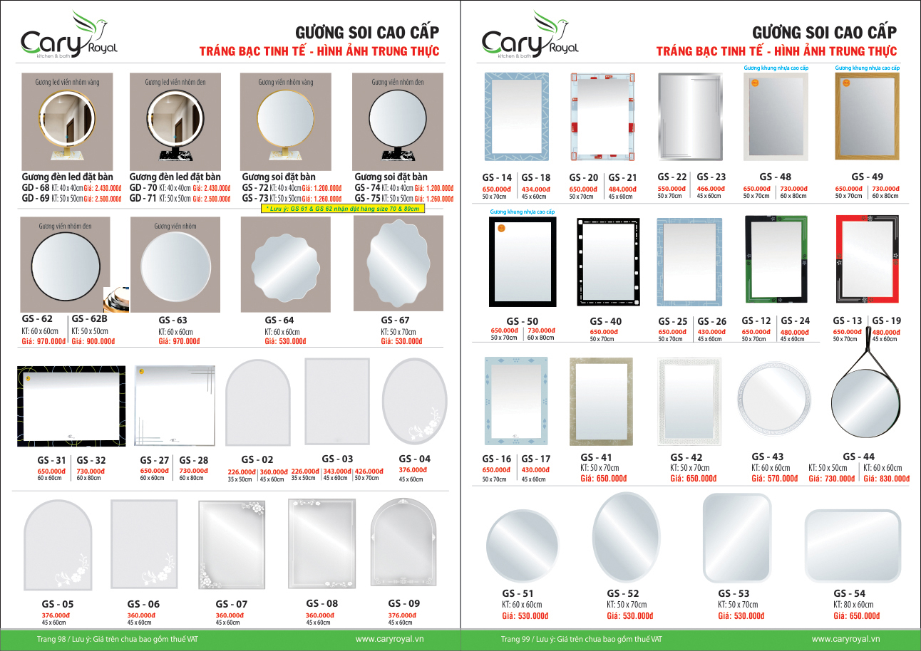 GƯƠNG SOI CAO CẤP -CARY ROYAL 2023 CHIẾT KHẤU TỪ 55% - 60%
