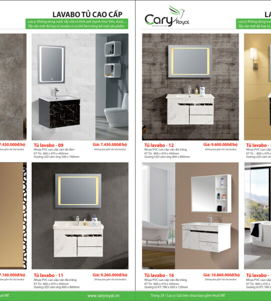 LAVABO TỦ CAO CẤP-CARY ROYAL 2023 CHIẾT KHẤU TỪ 55% - 60%