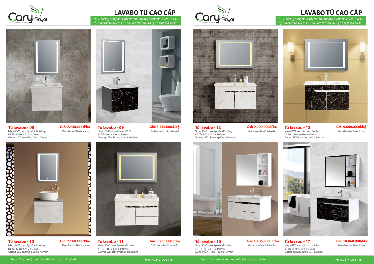 LAVABO TỦ CAO CẤP-CARY ROYAL 2023 CHIẾT KHẤU TỪ 55% - 60%