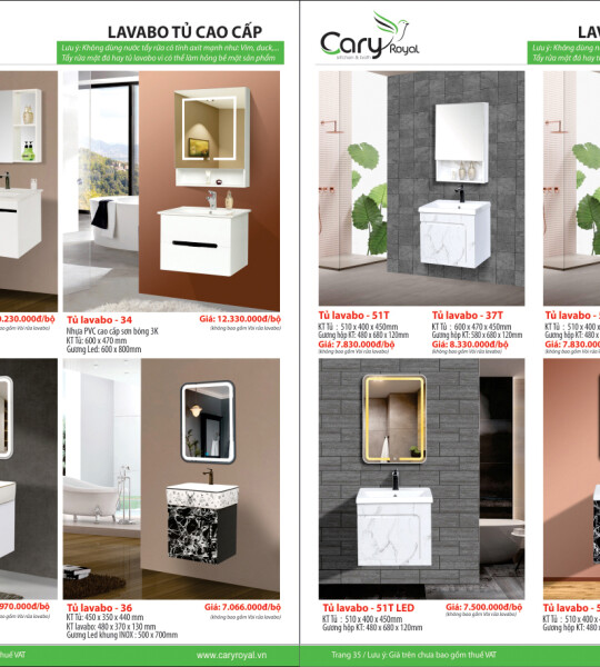 LAVABO TỦ CAO CẤP-CARY ROYAL 2023 CHIẾT KHẤU TỪ 55% - 60%