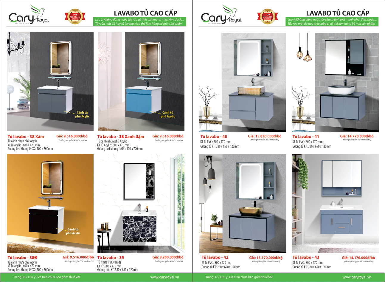 LAVABO TỦ CAO CẤP-CARY ROYAL 2023 CHIẾT KHẤU TỪ 55% - 60%