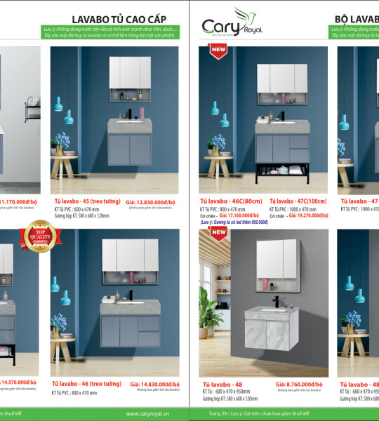 LAVABO TỦ CAO CẤP-CARY ROYAL 2023 CHIẾT KHẤU TỪ 55% - 60%