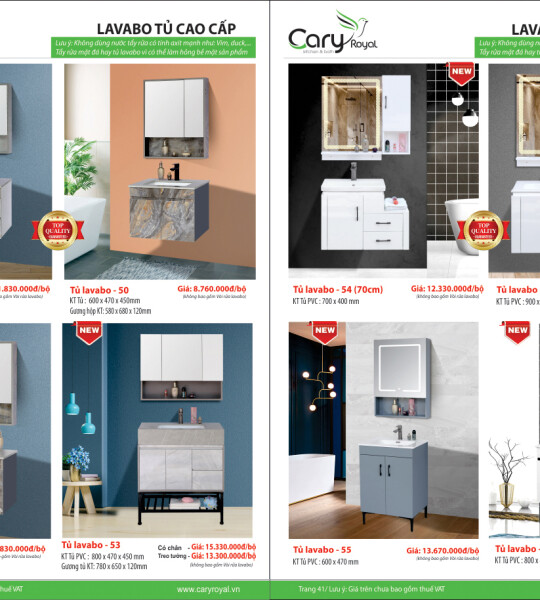 LAVABO TỦ CAO CẤP-CARY ROYAL 2023 CHIẾT KHẤU TỪ 55% - 60%
