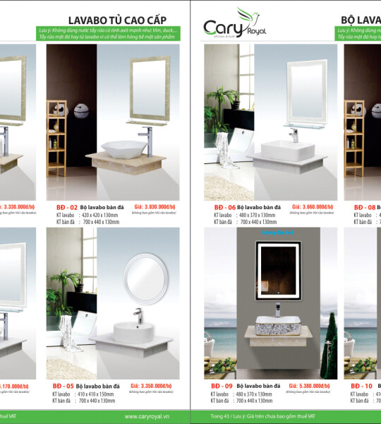 LAVABO TỦ CAO CẤP -CARY ROYAL 2023 CHIẾT KHẤU TỪ 55% - 60%