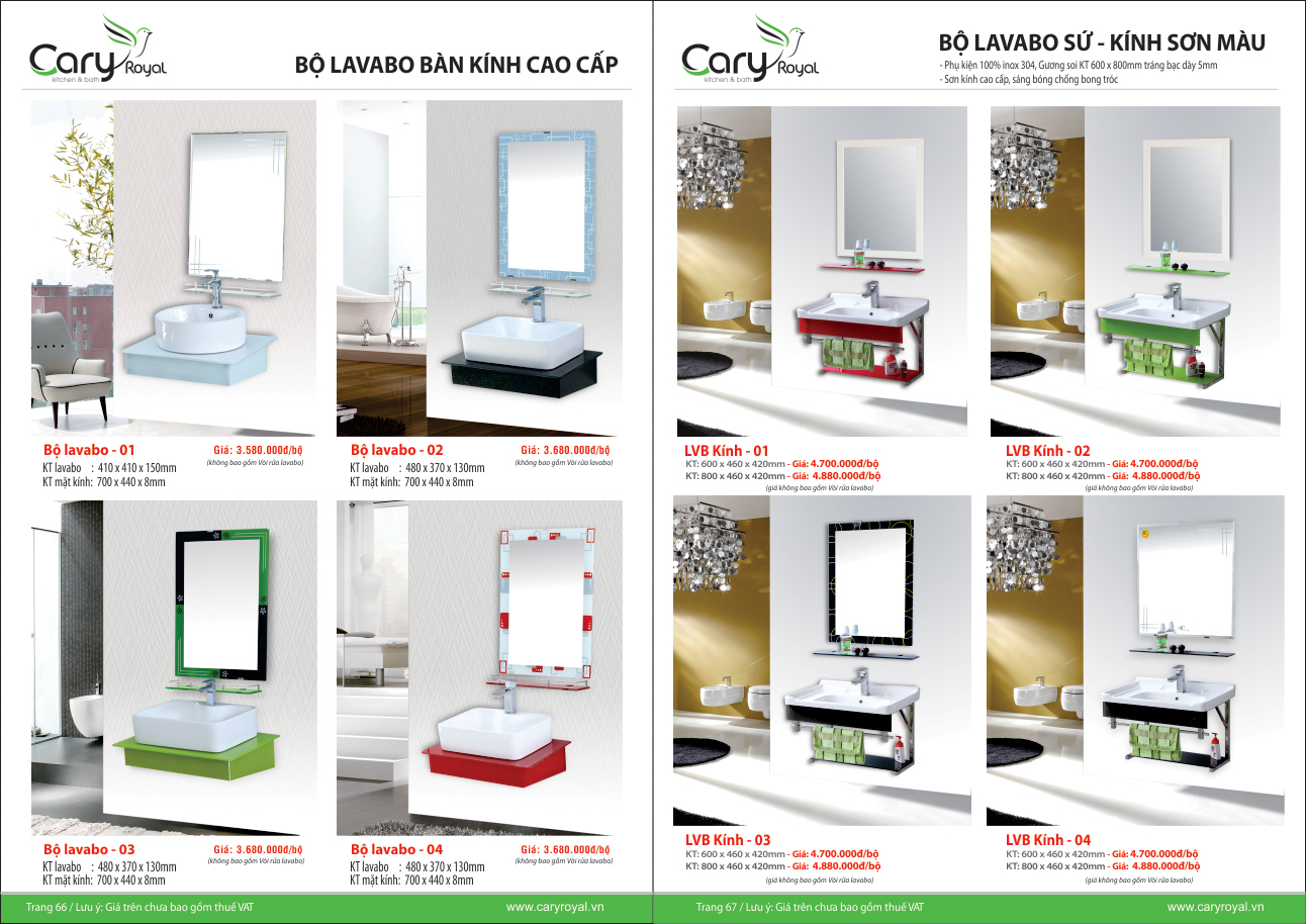 BỘ LAVABO BÀN KÍNH  CAO CẤP -CARY ROYAL 2023 CHIẾT KHẤU TỪ 55% - 60%