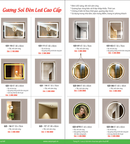 GƯƠNG SOI ĐÈN LED CAO CẤP -CARY ROYAL 2023 CHIẾT KHẤU TỪ 55% - 60%