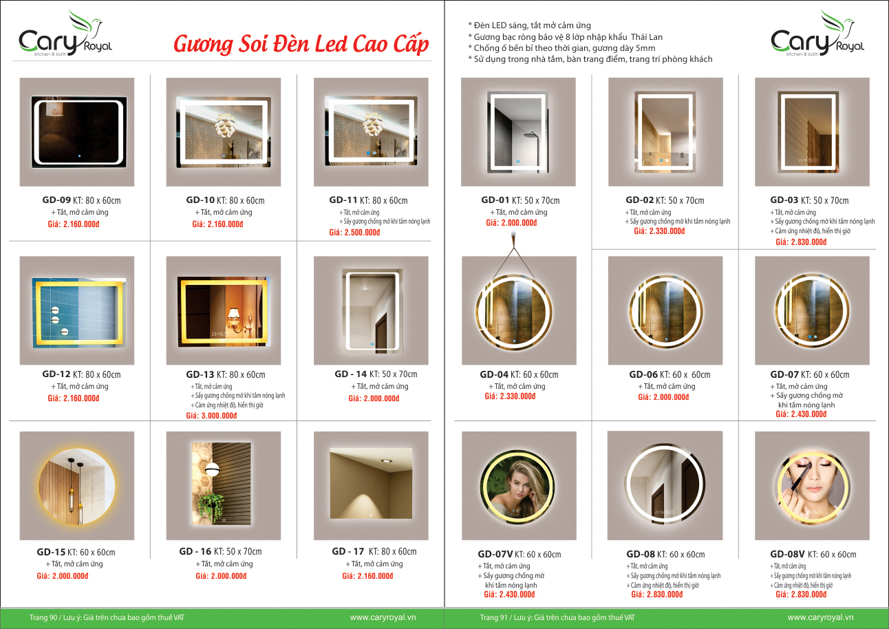 GƯƠNG SOI ĐÈN LED CAO CẤP -CARY ROYAL 2023 CHIẾT KHẤU TỪ 55% - 60%