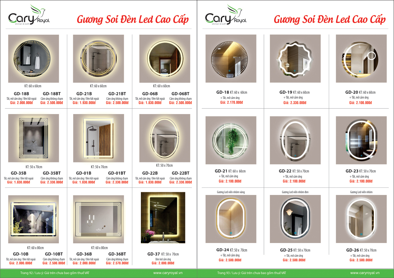 GƯƠNG SOI ĐÈN LED CAO CẤP -CARY ROYAL 2023 CHIẾT KHẤU TỪ 55% - 60%