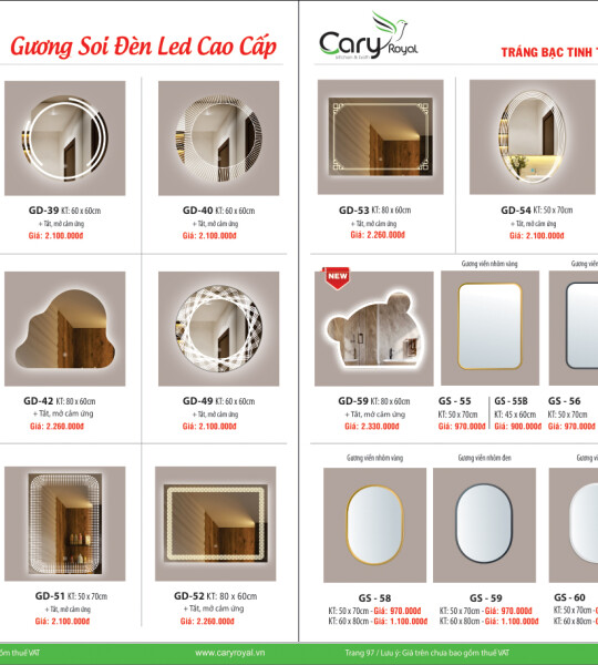 GƯƠNG SOI CAO CẤP -CARY ROYAL 2023 CHIẾT KHẤU TỪ 55% - 60%