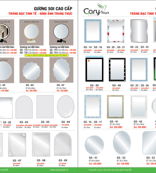 GƯƠNG SOI CAO CẤP -CARY ROYAL 2023 CHIẾT KHẤU TỪ 55% - 60%