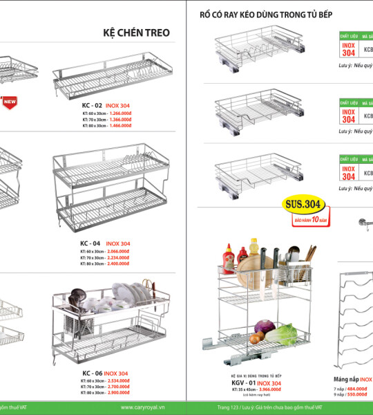 THIẾT BỊ NHÀ BẾP - CARY ROYAL 2023 CHIẾT KHẤU TỪ 55% - 60%
