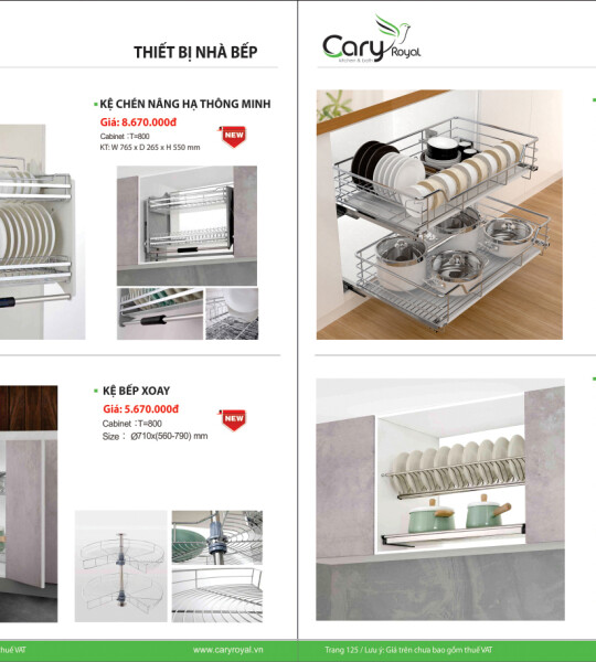 THIẾT BỊ NHÀ BẾP - CARY ROYAL 2023 CHIẾT KHẤU TỪ 55% - 60%