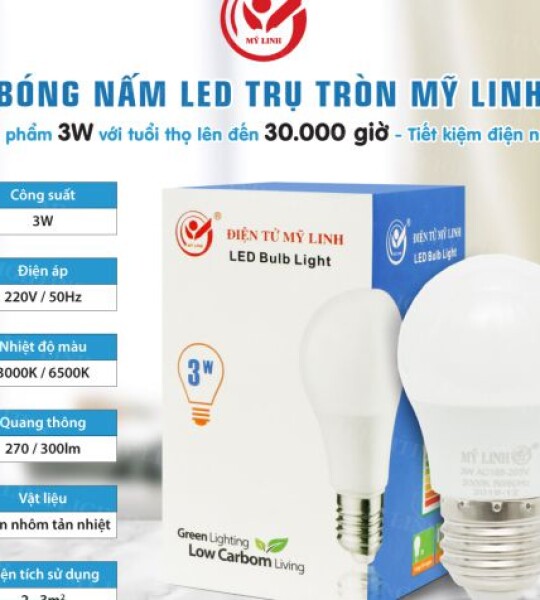 BÓNG ĐÈN LED BULD TRỤ TRÒN 3W MỸ LINH