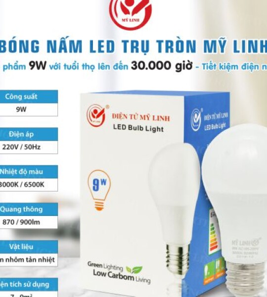 BÓNG ĐÈN LED BULD TRỤ TRÒN 9W MỸ LINH