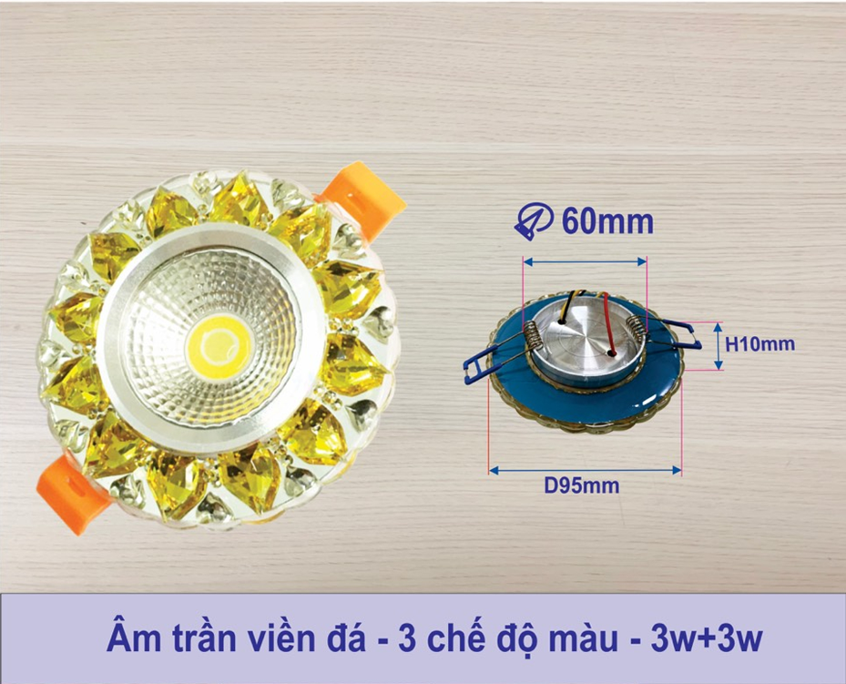 ĐÈN LED ÂM TRẦN GẮN TỦ VIỀN ĐÁ 3W+3. Giá Sỉ Liên Hệ zalo