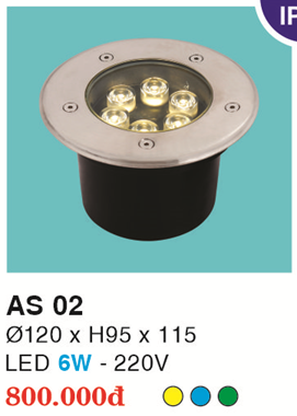ĐÈN LED ÂM SÀN 6W VÀNG - XANH DƯƠNG - XANH LÁ HF