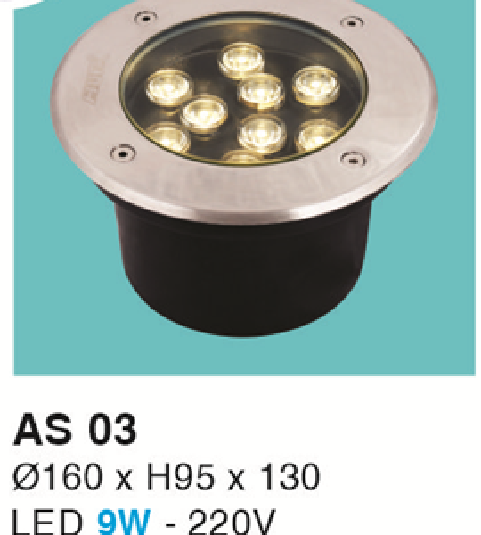 ĐÈN LED ÂM SÀN 9W VÀNG - XANH DƯƠNG - XANH LÁ HF
