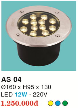 ĐÈN LED ÂM SÀN 12W VÀNG - XANH DƯƠNG - XANH LÁ HF