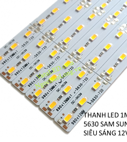 THANH LED 5630 SAMSUNG SIÊU SÁNG 12V 1M TRẮNG - VÀNG