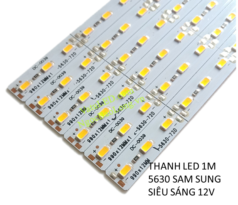 THANH LED 5630 SAMSUNG SIÊU SÁNG 12V 1M TRẮNG - VÀNG