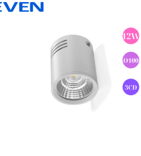 Đèn led rọi lon nổi cao 12W- vỏ trắng- 3 chế độ màu-phi 100mm EVEN - CHẤT LƯỢNG