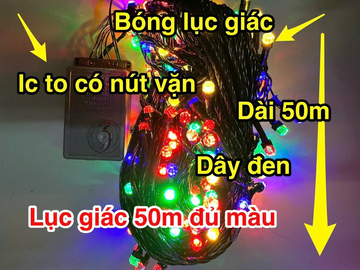 Dây chớp Led Lục Giác 35m,  50m Đủ Màu
